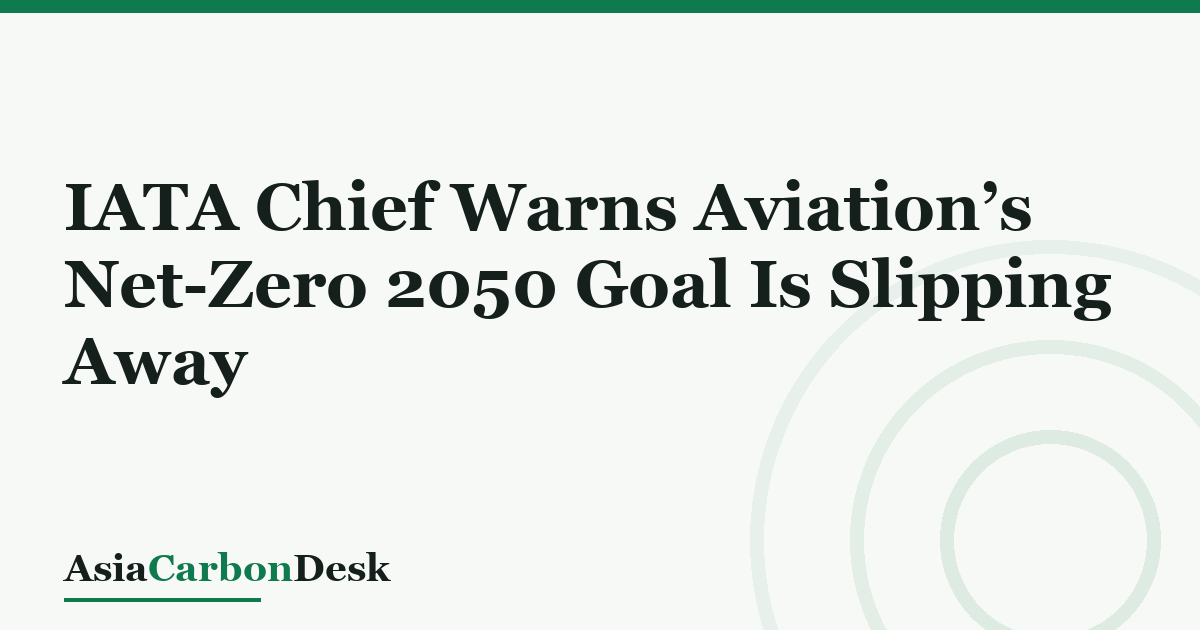 IATA Chief Warns Aviation’s Net-Zero 2050 Goal Is Slipping Away