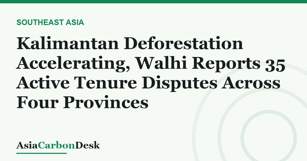 Kalimantan Deforestation Accelerating, Walhi Reports 35 Active Tenure Disputes Across Four Provinces