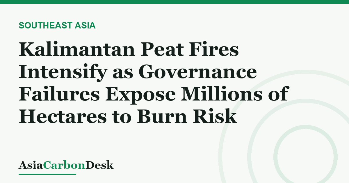 Kalimantan Peat Fires Intensify as Governance Failures Expose Millions of Hectares to Burn Risk