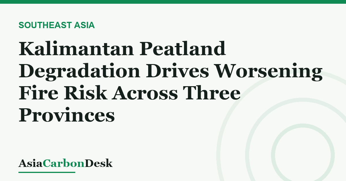 Kalimantan Peatland Degradation Drives Worsening Fire Risk Across Three Provinces