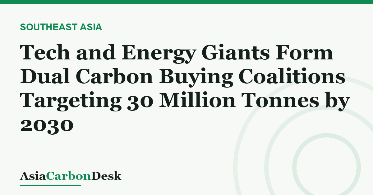 Tech and Energy Giants Form Dual Carbon Buying Coalitions Targeting 30 Million Tonnes by 2030