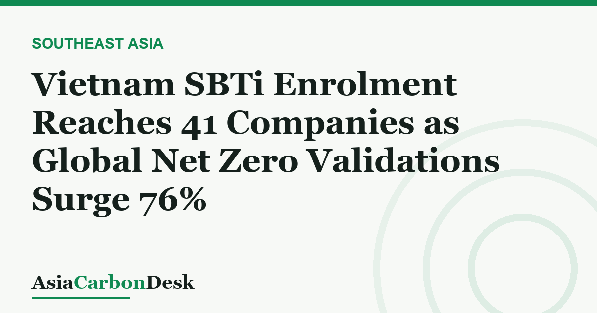 Vietnam SBTi Enrolment Reaches 41 Companies as Global Net Zero Validations Surge 76%