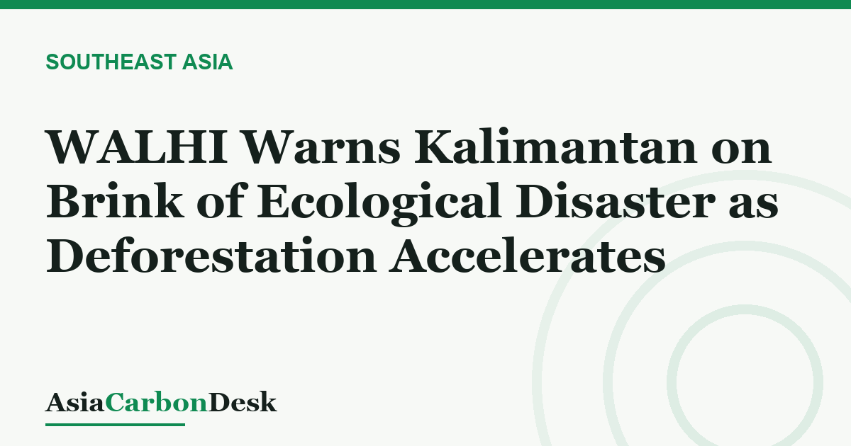 WALHI Warns Kalimantan on Brink of Ecological Disaster as Deforestation Accelerates